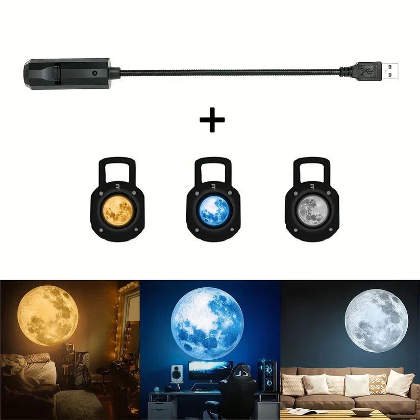 Galaxy Moon & Planet Projector Light โ USB LED Night Light