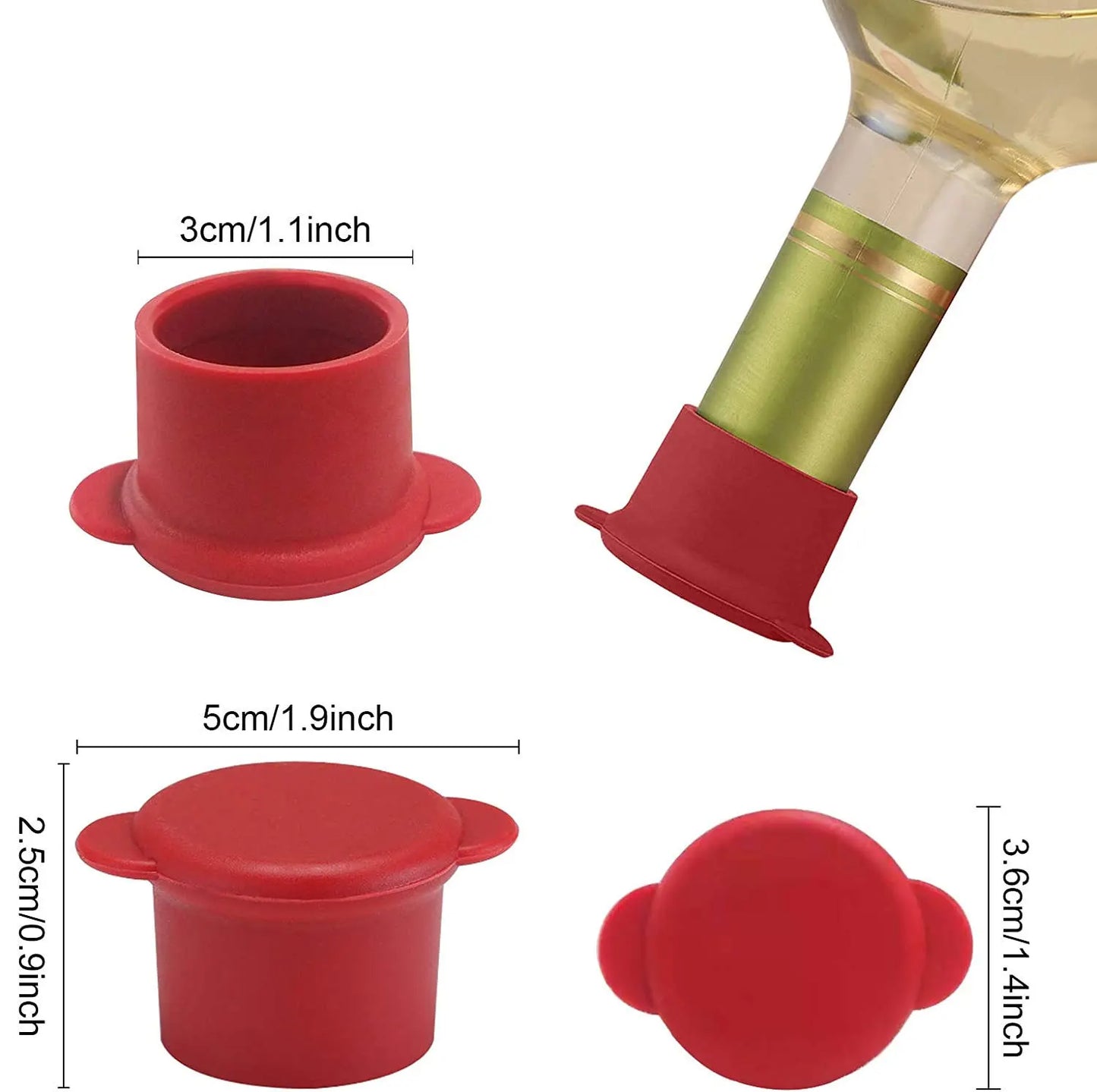 Silicone Leak-proof Wine Stopper Can Be Reused Bartender Accessories Champagne Whiskey Bottle Cap Bar Cocktail Barware Kitchen