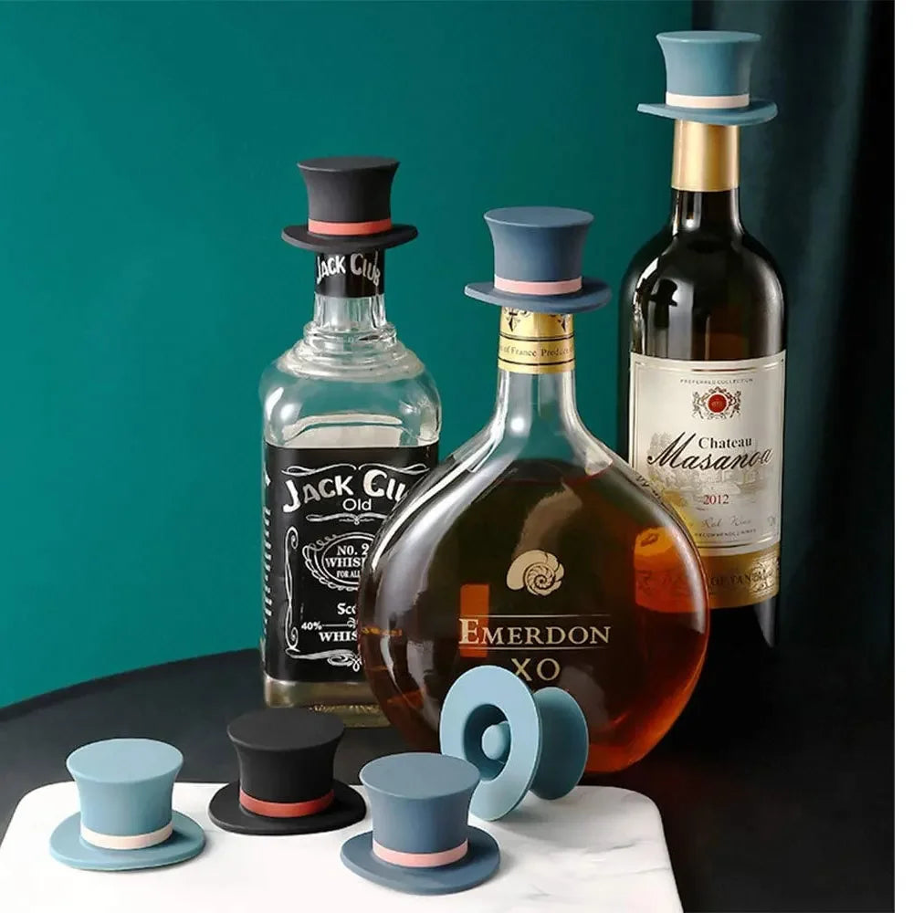 Silicone Leak-proof Wine Stopper Can Be Reused Bartender Accessories Champagne Whiskey Bottle Cap Bar Cocktail Barware Kitchen