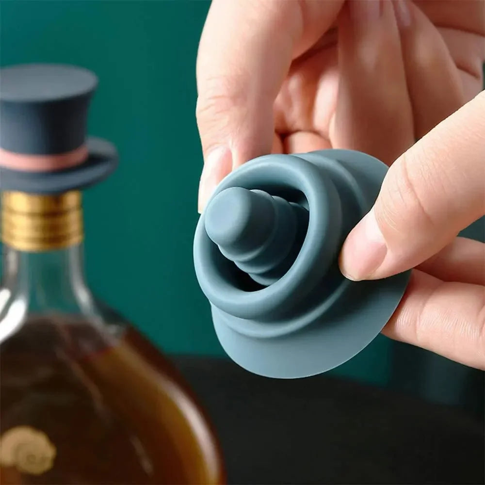 Silicone Leak-proof Wine Stopper Can Be Reused Bartender Accessories Champagne Whiskey Bottle Cap Bar Cocktail Barware Kitchen